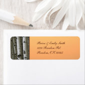 秋の《植物》アスペンツリー素朴な差出人住所ラベル ラベル (インサイチュ)