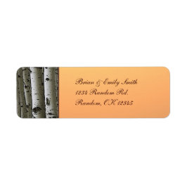 秋の《植物》アスペンツリー素朴な差出人住所ラベル ラベル