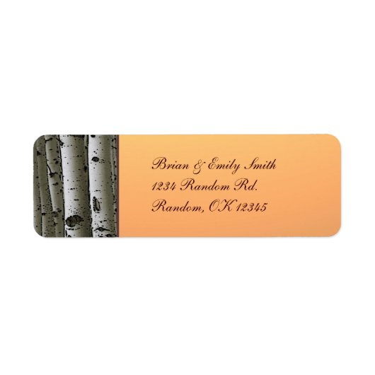 秋の《植物》アスペンツリー素朴な差出人住所ラベル ラベル (正面)