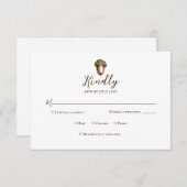 秋のAcornヴィンテージRSVP応答カード 出欠カード (正面/裏面)