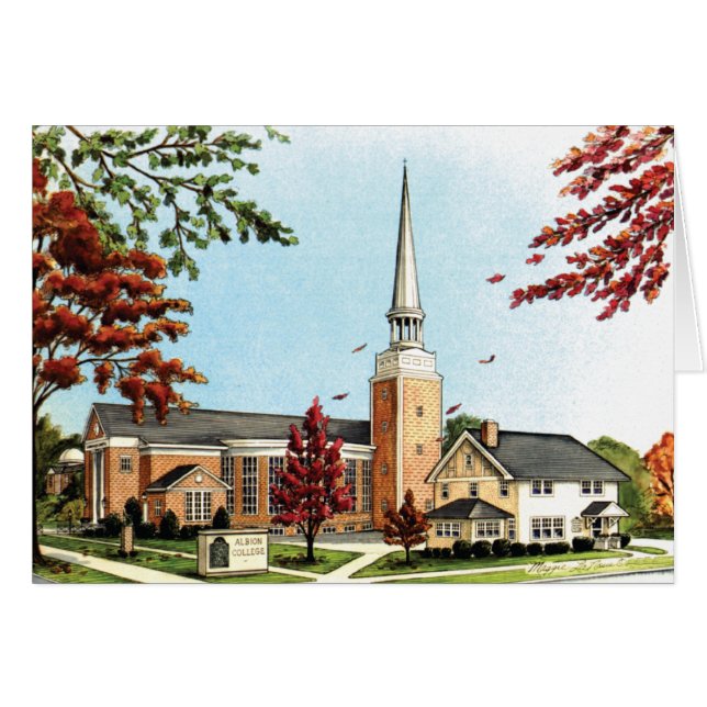 秋のAlbionの大学、Goodrichのチャペル (正面横)