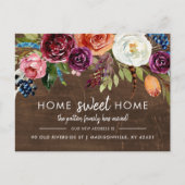 秋のBoho開花新住所の引越し告知 案内ポストカード (正面)