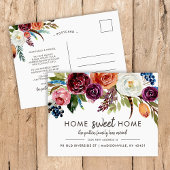 秋のBoho開花新住所の引越し告知 案内ポストカード