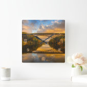 秋のBridgeフランスのなの王 スクエア壁時計 (ホーム)