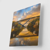 秋のBridgeフランスのなの王 スクエア壁時計 (傾斜)