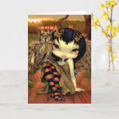 "秋のOwlyn"の挨拶状 カード (黄色い花)