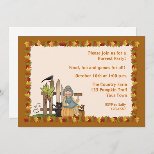 秋のParty 招待状 (正面/裏面)