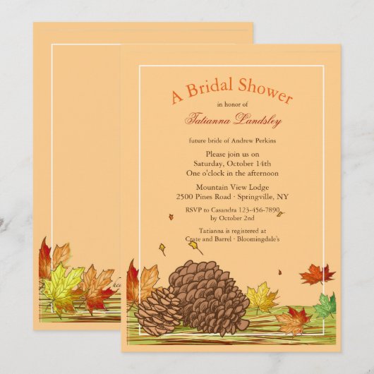 秋のPineconesの招待状 招待状 (正面/裏面)