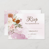 秋のRSVPカードのバースト 出欠カード (正面/裏面)