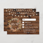 秋のRSVP ウェディング ウッド レスポンス カード ライト (正面/裏面)