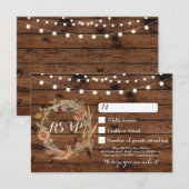 秋のRSVP ウェディング ウッド 返信カード ライト (正面/裏面)