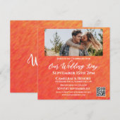 秋のVibes-秋 – 写真結婚-QRコード –  招待状 (正面/裏面)