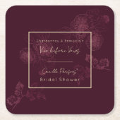 秋のVinoの前にRosegoldフローラライン スクエアペーパーコースター (正面)