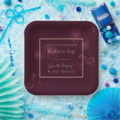 秋のVinoの前にRosegoldフローラライン ペーパープレート (パーティー)