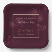 秋のVinoの前にRosegoldフローラライン ペーパープレート (正面)