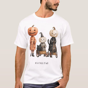 秋のY'all不気味なカボチャの家族 Tシャツ