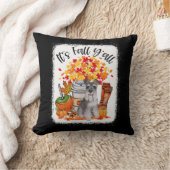 秋のY'all Schnauzer Dog Halloween Thanksgivi クッション (ブランケット)