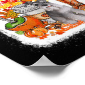 秋のY'all Schnauzer Dog Halloween Thanksgivi ポスター (角)