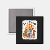 秋のY'all Schnauzer Dog Halloween Thanksgivi マグネット (正面/裏面)