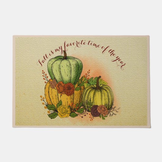 秋はお気に入りの僕の年期だ ドアマット (正面)