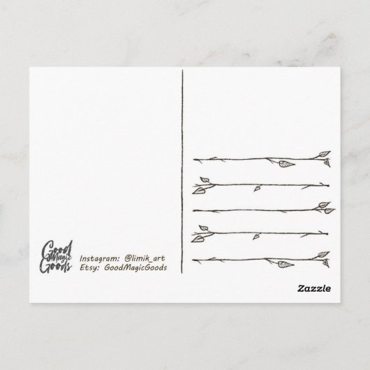 秋はがき、かぼちゃがきの犬、秋 ポストカード (裏面)