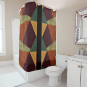 秋はっきりしたの幾何学模様の色 シャワーカーテン (インサイチュ)