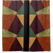 秋はっきりしたの幾何学模様の色 シャワーカーテン (正面)