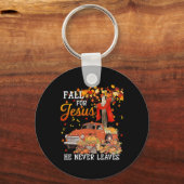 秋はイエスに決して葉はない – Cross Jesus Chris キーホルダー (正面)