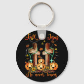 秋はイエスのために彼は秋の葉クリスチャンを決して信じない キーホルダー (正面)