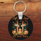 秋はイエスのために彼は秋の葉クリスチャンを決して信じない キーホルダー (正面)