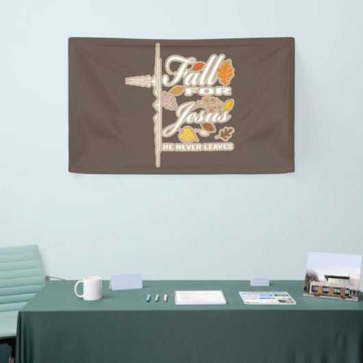 秋はイエスのために決して葉しない  横断幕 (トレードショー)