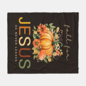 秋はイエスのために決して葉ない フリースブランケット (正面(横))