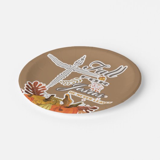 秋はイエスのために、彼は決して葉1   ペーパープレート (アングル)