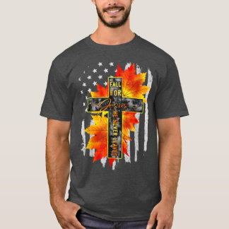 秋はイエス様の秋のアメリ葉カーには決して言わない Tシャツ