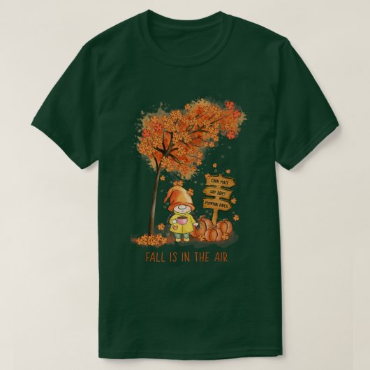 秋はエアオータムガーデン格言と葉の Tシャツ (デザイン正面)