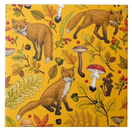 秋はオレンジ色 タイル (正面)