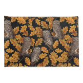 秋はフクロフクロウ黒 枕カバー (裏面-右)