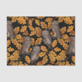 秋はフクロフクロウ黒 薄葉紙 (正面)