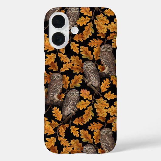 秋はフクロフクロウ黒 Case-Mate iPhoneケース (裏面)