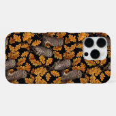 秋はフクロフクロウ黒 iPhoneケース (裏面横)