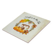 秋はリスと空気タイポグラフィにある タイル (側面)