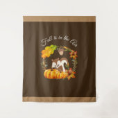 秋はリスと空気タイポグラフィにある タペストリー (正面)