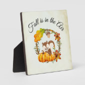 秋はリスと空気タイポグラフィにある フォトプラーク (正面)