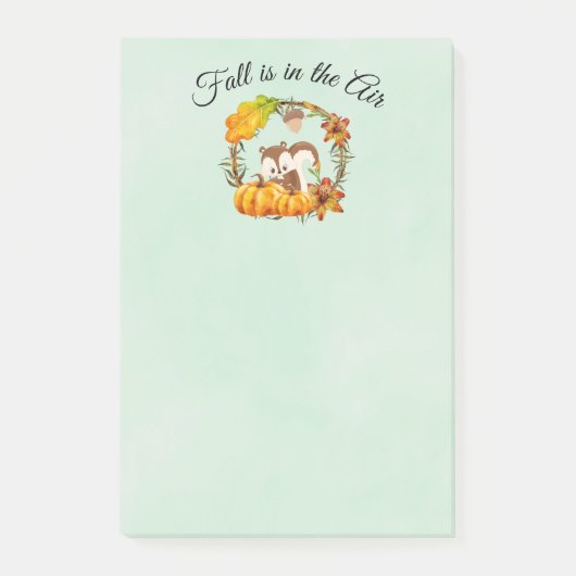 秋はリスと空気タイポグラフィにある ポストイット (正面)