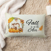 秋はリスと空気タイポグラフィにある ランバークッション (ブランケット)