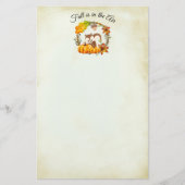 秋はリスと空気タイポグラフィにある 便箋 (正面)