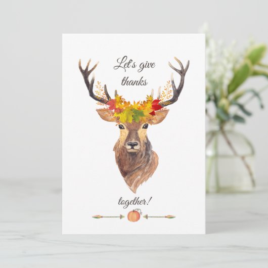 秋は与え感謝祭感謝していディナー 招待状 (スタンド正面)