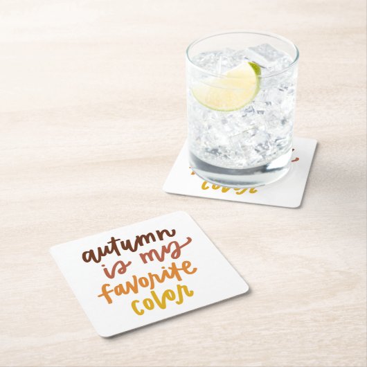 秋は僕のお気に入りの色 スクエアペーパーコースター (インサイチュ)