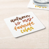 秋は僕のお気に入りの色 スクエアペーパーコースター (アングル)