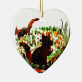 秋は動物の芸術を蓄えます セラミックオーナメント (右)